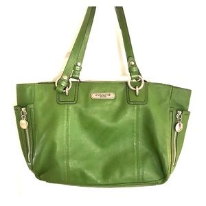 Green coach bag